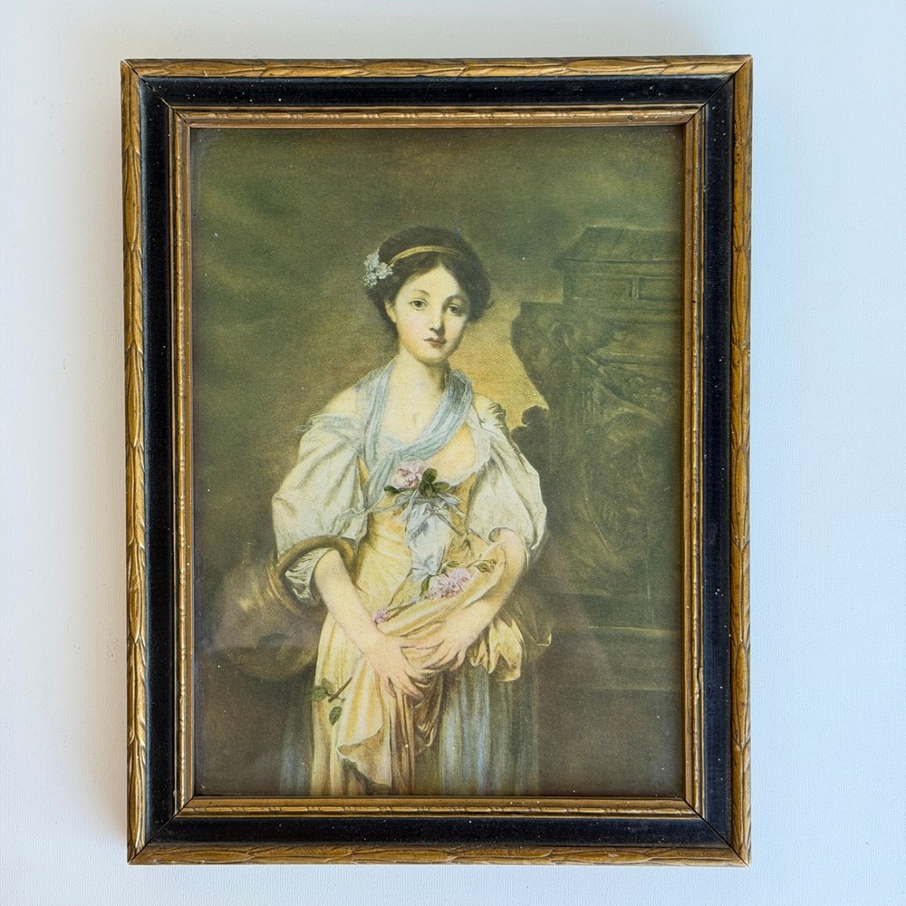 Jean-Baptiste Greuze "The Broken Vessel" Framed Print Art Deco Old World French